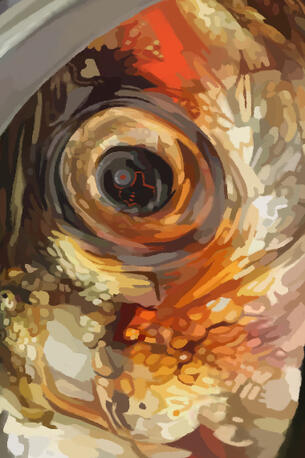 Crop from larger WIP digital painting 2026