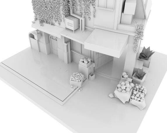 Low-poly shoppe front based on art by Jogaq1999