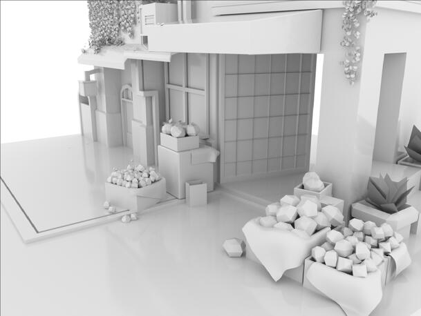 Low-poly shoppe front based on art by Jogaq1999
